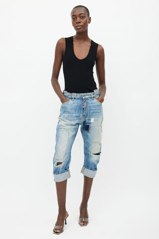 DSquared3 Blue Distressed Big Brother Jeans