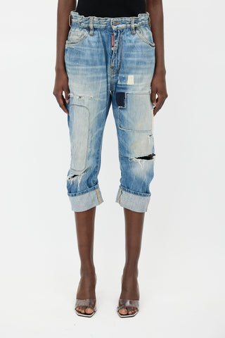 DSquared2 Blue Distressed Big Brother Jeans