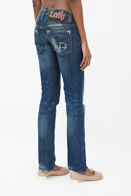DSquared2 Blue Low Rise Slim Denim Jeans