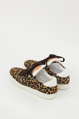 DSquared2 Brown & Black Hair & Leather Printed Sneaker