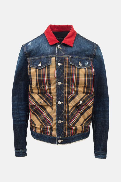 DSquared2 Denim Check Panelled Jacket