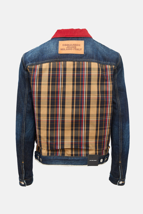 DSquared2 Denim Check Panelled Jacket
