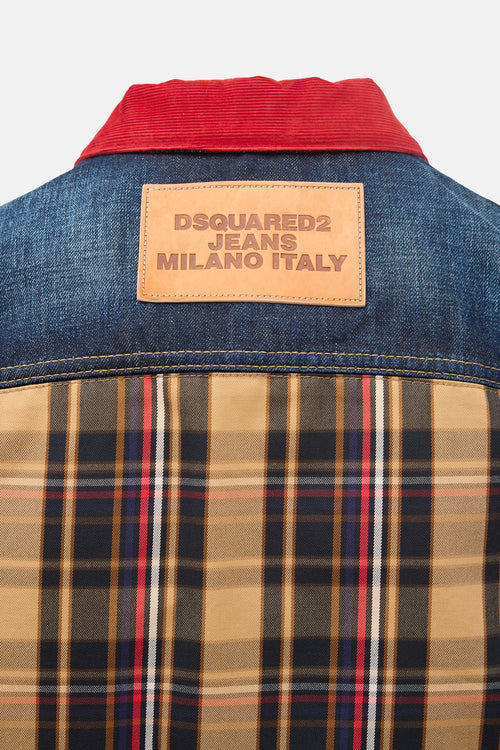 DSquared2 Denim Check Panelled Jacket