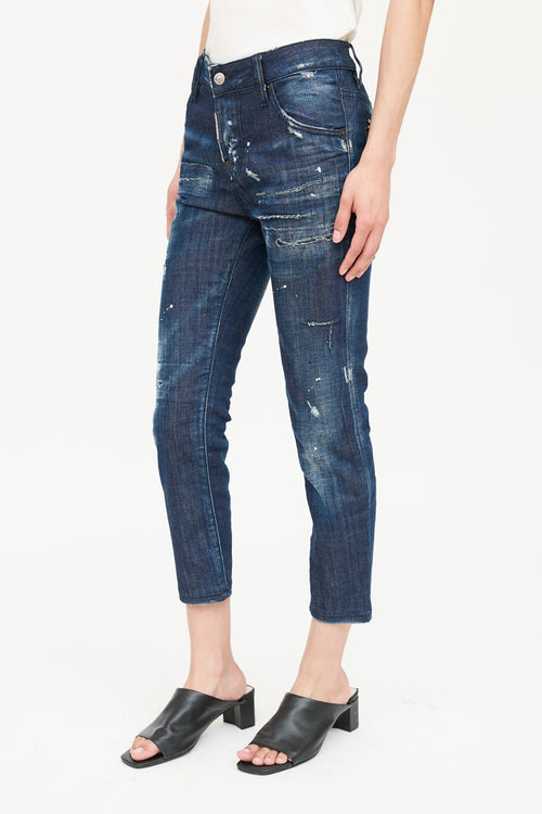 DSquared2 Distressed Skinny Cropped Jeans