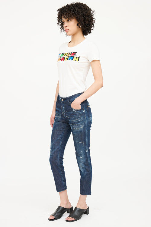DSquared2 Distressed Skinny Cropped Jeans