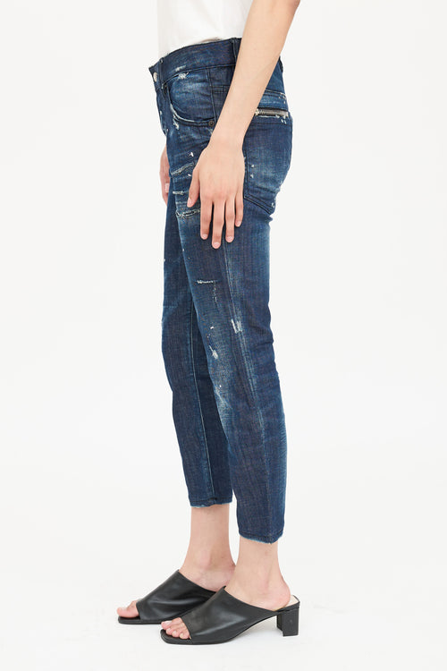 DSquared2 Distressed Skinny Cropped Jeans