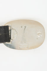 DSquared2 Distressed Leather Logo Plaque Belt