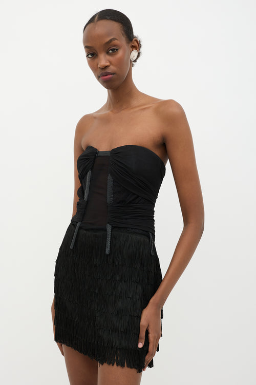 DSquared2 Fringe Corseted Mini Dress