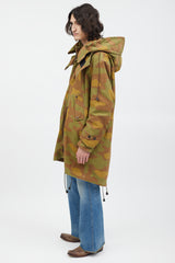 DSquared8 Green & Multicolour Fleece Lined Camo Coat