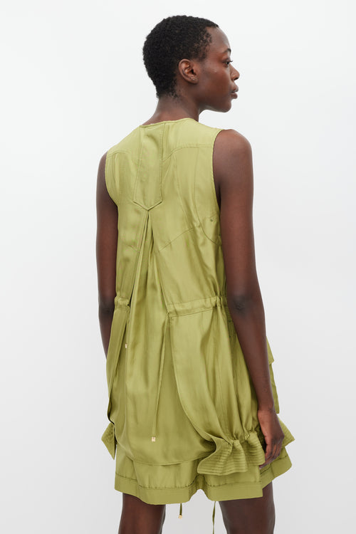 DSquared6 Green Silk Cargo Pocket Dress