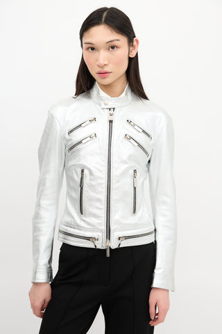 DSquared2 Metallic Leather Jacket