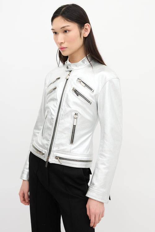 DSquared2 Metallic Leather Jacket