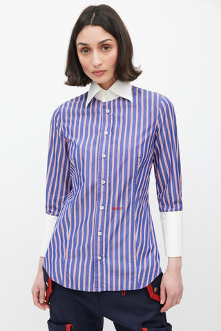 DSquared2 Blue & Red Striped Shirt