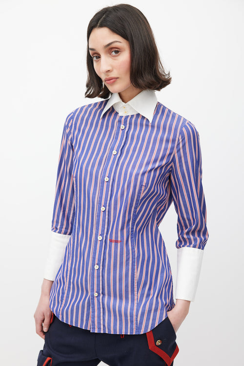 DSquared2 Blue & Red Striped Shirt