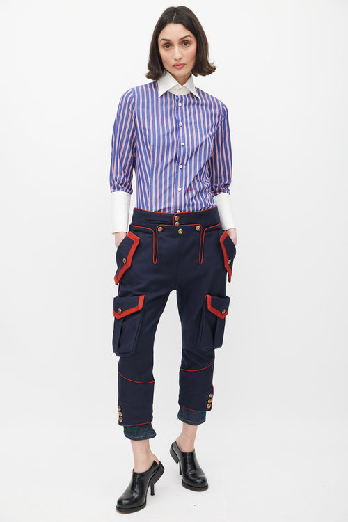 DSquared2 Blue & Red Striped Shirt
