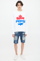 DSquared2 X Pepsi White & Multicolour Logo Crewneck