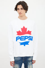 DSquared2 X Pepsi White & Multicolour Logo Crewneck