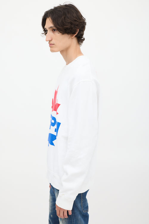 DSquared2 X Pepsi White & Multicolour Logo Crewneck