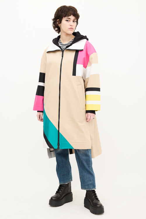 DSquared2 Beige Multi Colourblock Coat