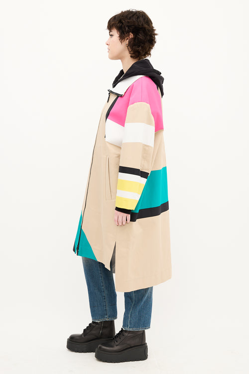 DSquared2 Beige Multi Colourblock Coat