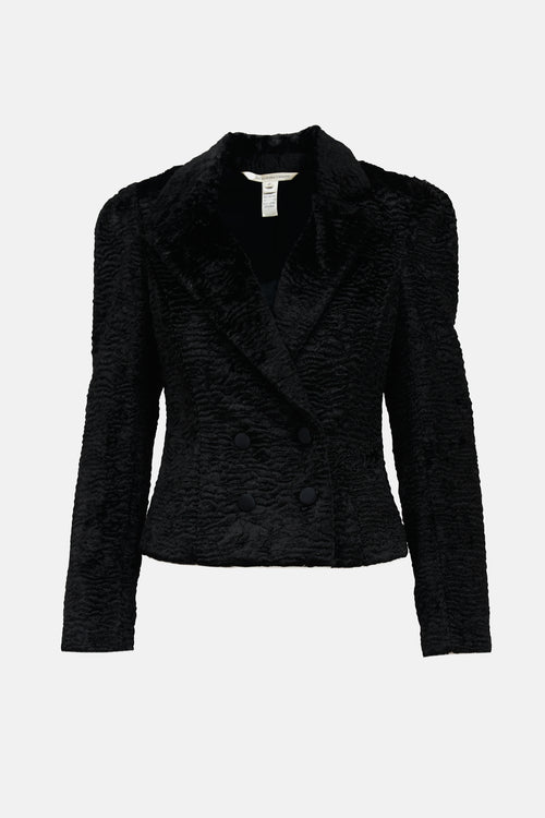 Diane von Furstenberg Textured Double Breasted Blazer