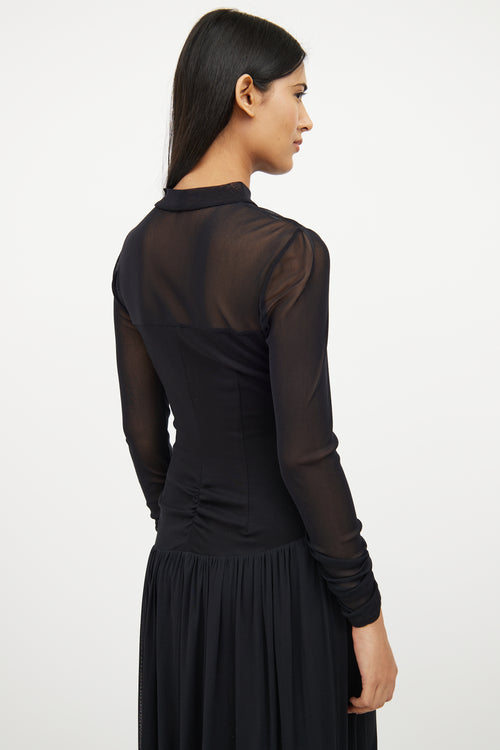 Black Mesh Panel  Dress