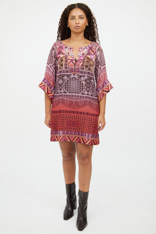 Diane von Furstenberg Purple Multicolour Tunic Dress