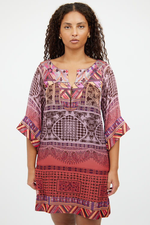 Diane von Furstenberg Purple Multicolour Tunic Dress