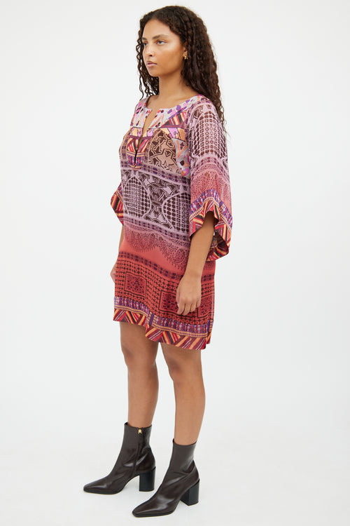 Diane von Furstenberg Purple Multicolour Tunic Dress