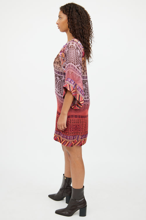 Diane von Furstenberg Purple Multicolour Tunic Dress