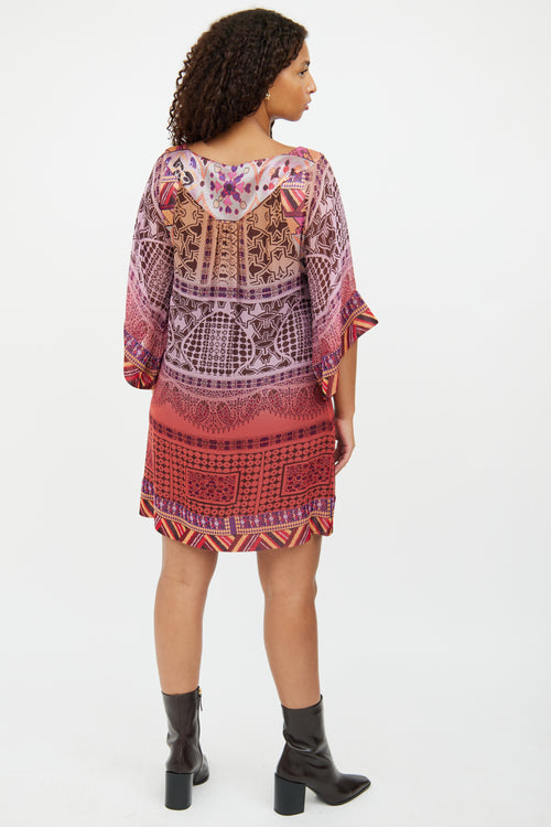 Diane von Furstenberg Purple Multicolour Tunic Dress