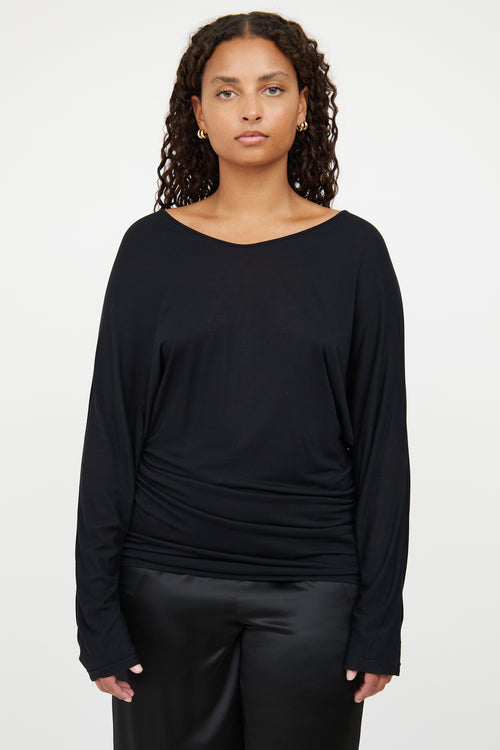 Dries Van Noten Black Sheer Side Detail Top