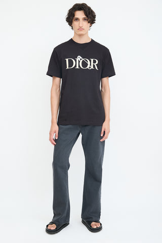 X Judy Blame Black Safety Pin Embroidered T-Shirt