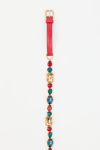 Dolce & Gabbana Leather & Crystal Belt