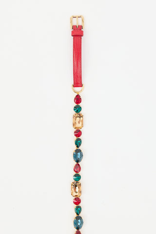 Dolce & Gabbana Leather & Crystal Belt