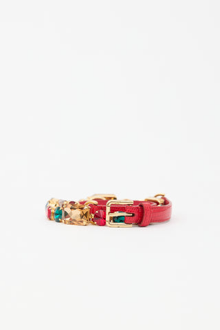 Dolce & Gabbana Leather & Crystal Belt