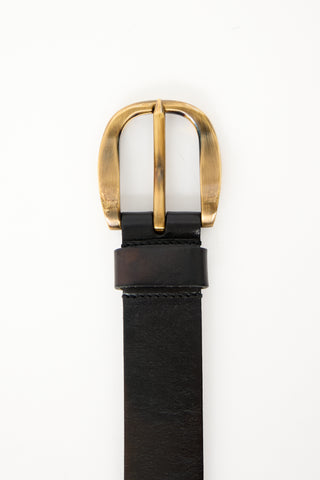 Dolce & Gabbana Leather Large Buckle Belt