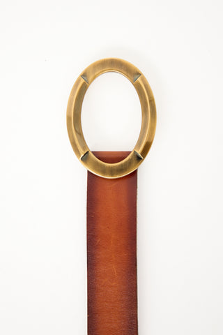 Dolce & Gabbana Leather Large Oval Buckle Belt