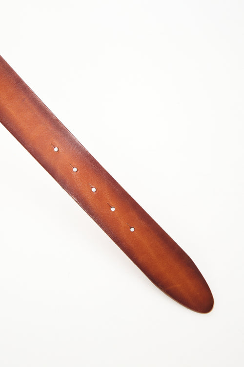 Dolce & Gabbana Leather Large Oval Buckle Belt