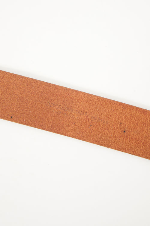 Dolce & Gabbana Leather Large Oval Buckle Belt