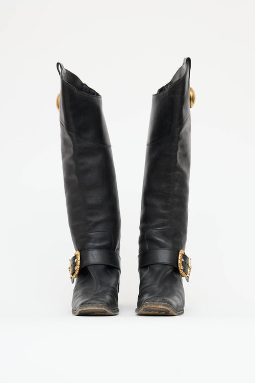 Dolce & Gabbana Buckle Knee High Boot