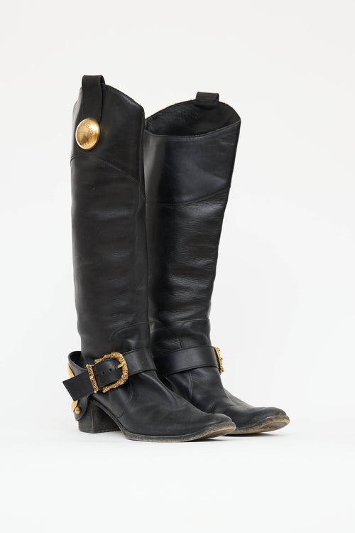 Dolce & Gabbana Buckle Knee High Boot