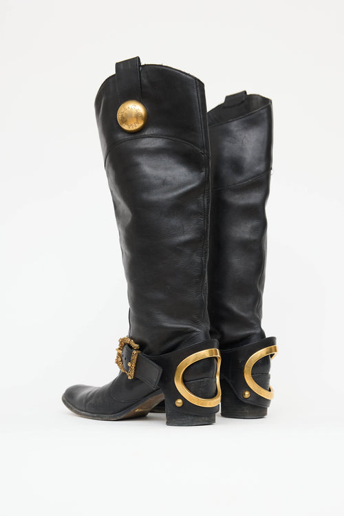 Dolce & Gabbana Buckle Knee High Boot