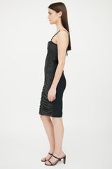 Dolce & Gabbana Grey & Black Ruched Corset Dress