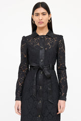 Dolce & Gabbana Belted Lace Midi Dress