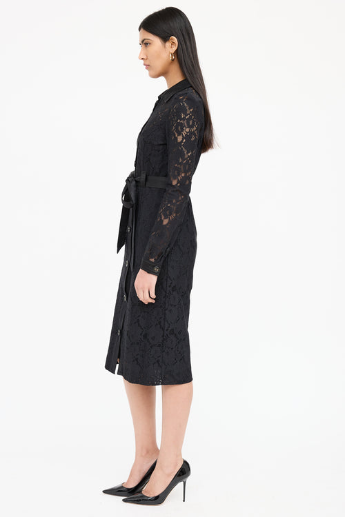 Dolce & Gabbana Belted Lace Midi Dress