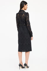 Dolce & Gabbana Belted Lace Midi Dress