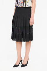 Dolce & Gabbana Pleated Lace Midi Skirt
