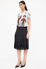 Dolce & Gabbana Pleated Lace Midi Skirt