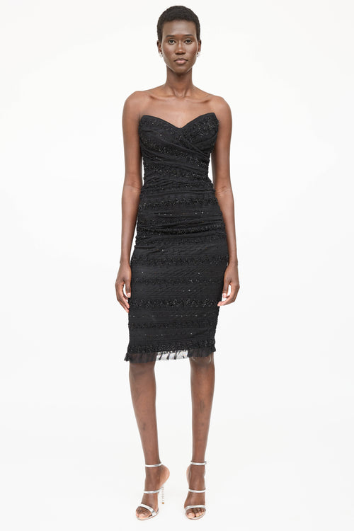 Dolce & Gabbana Tiered Mesh Sequin Dress